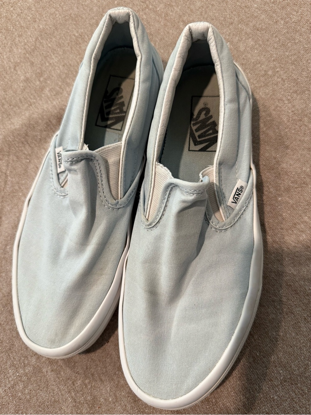 Vans Asher Slip-On Light Blue Sneakers Women's 9 / Men's 7.